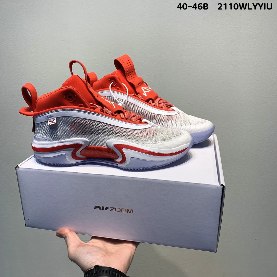 Air Jordan 36 White Red Basketball Shoes